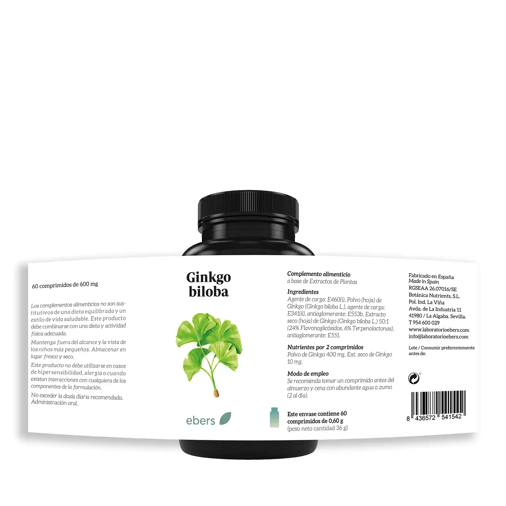 Complemento alimenticio a base de Ginkgo Biloba