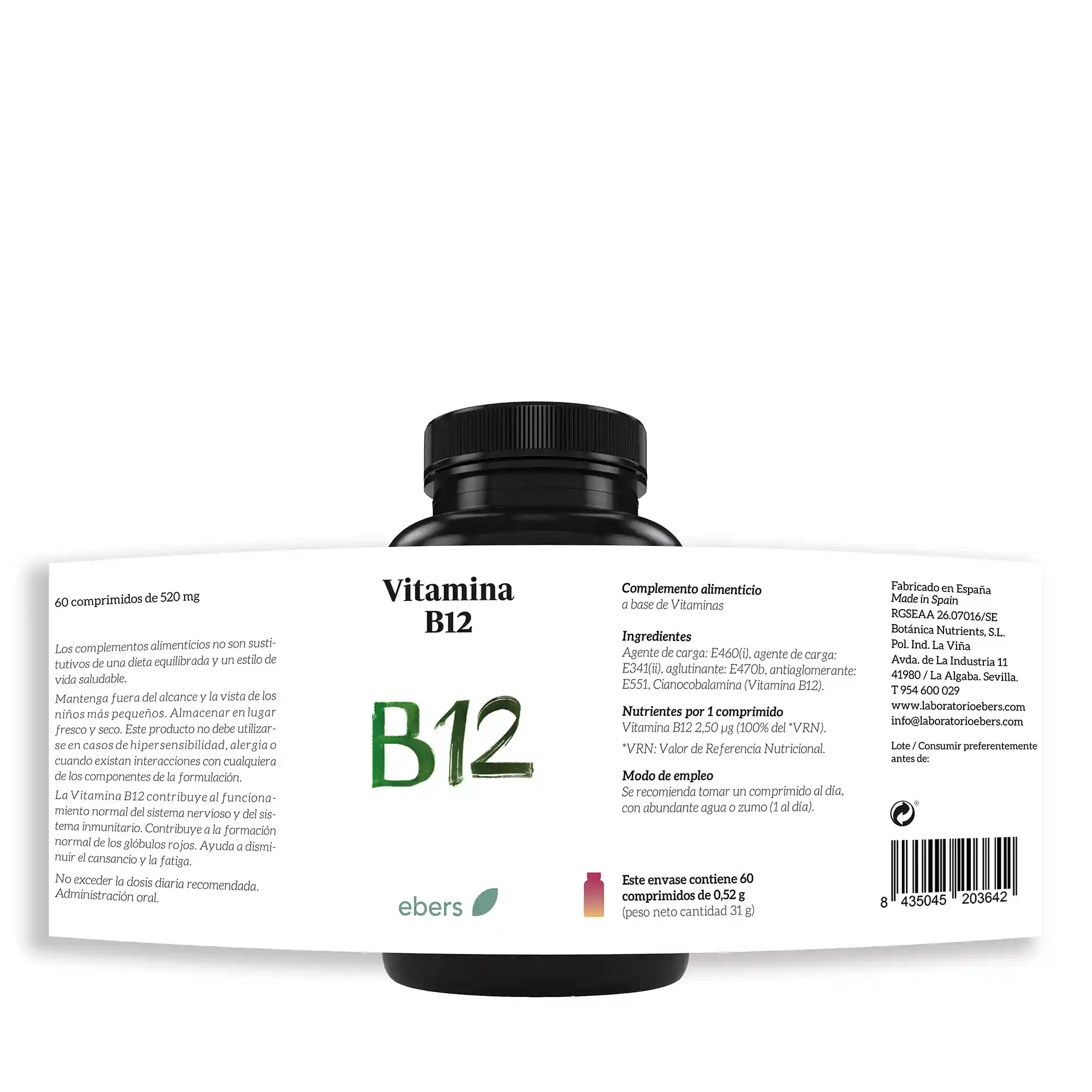 Complemento alimenticio a base de vitamina b12