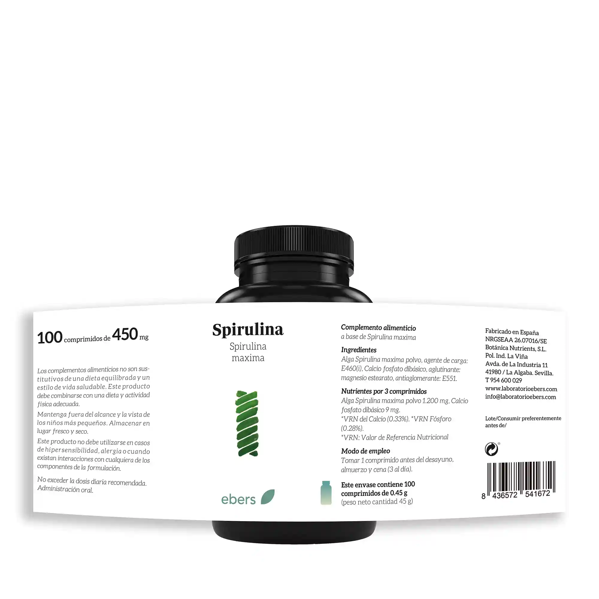 Complemento alimenticio a base de Spirulina
