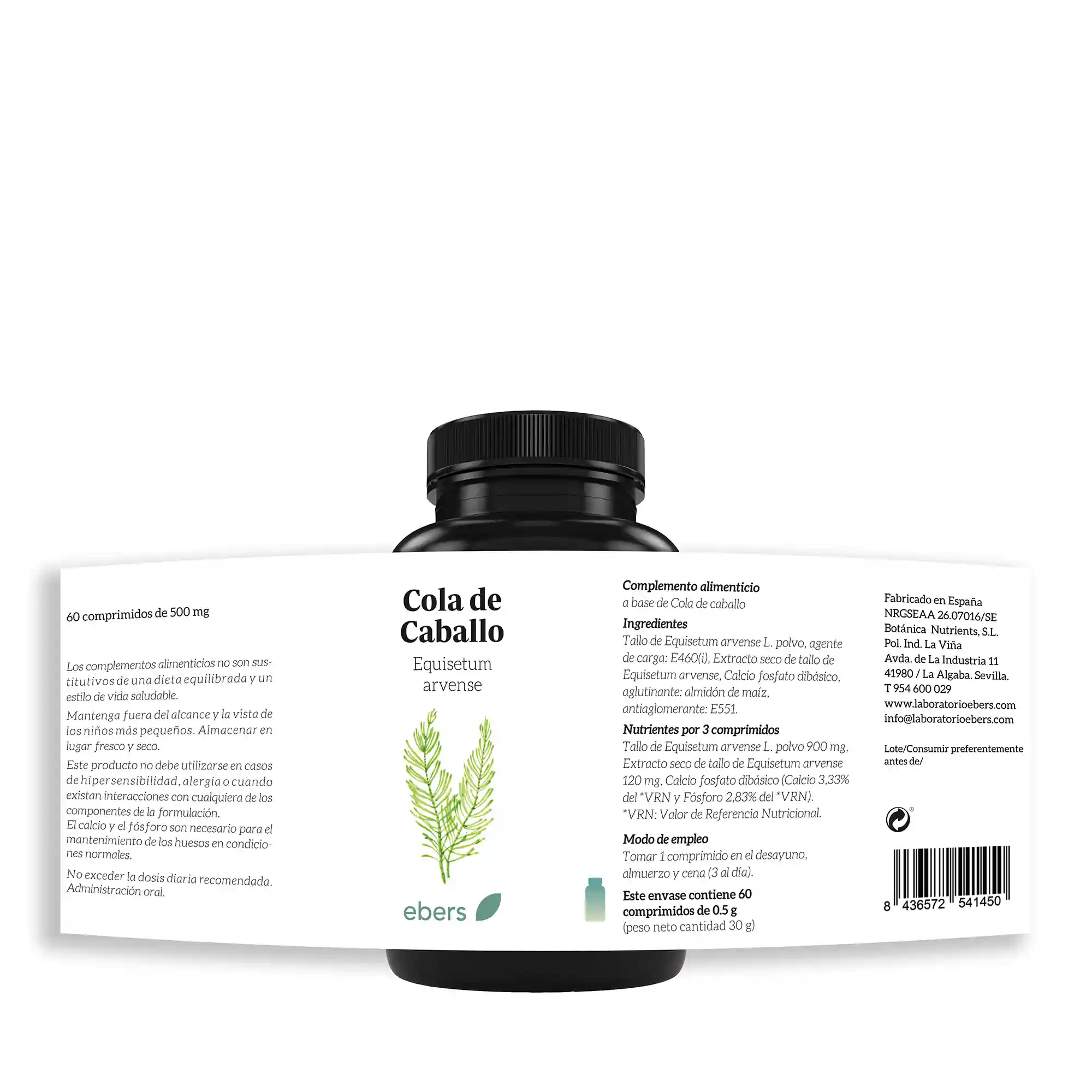 Complemento alimenticio a base de cola de caballo