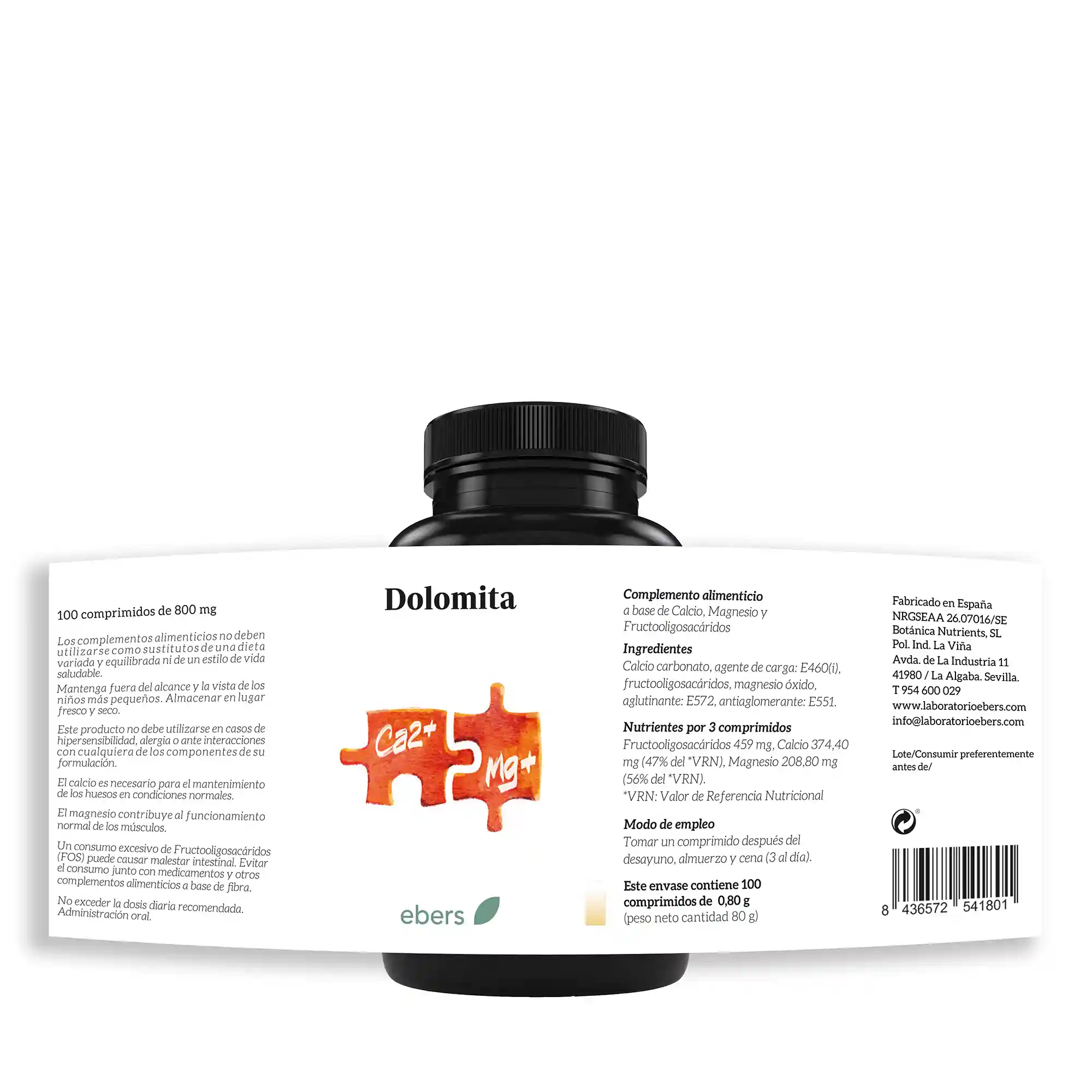 Complemento alimenticio de dolomita