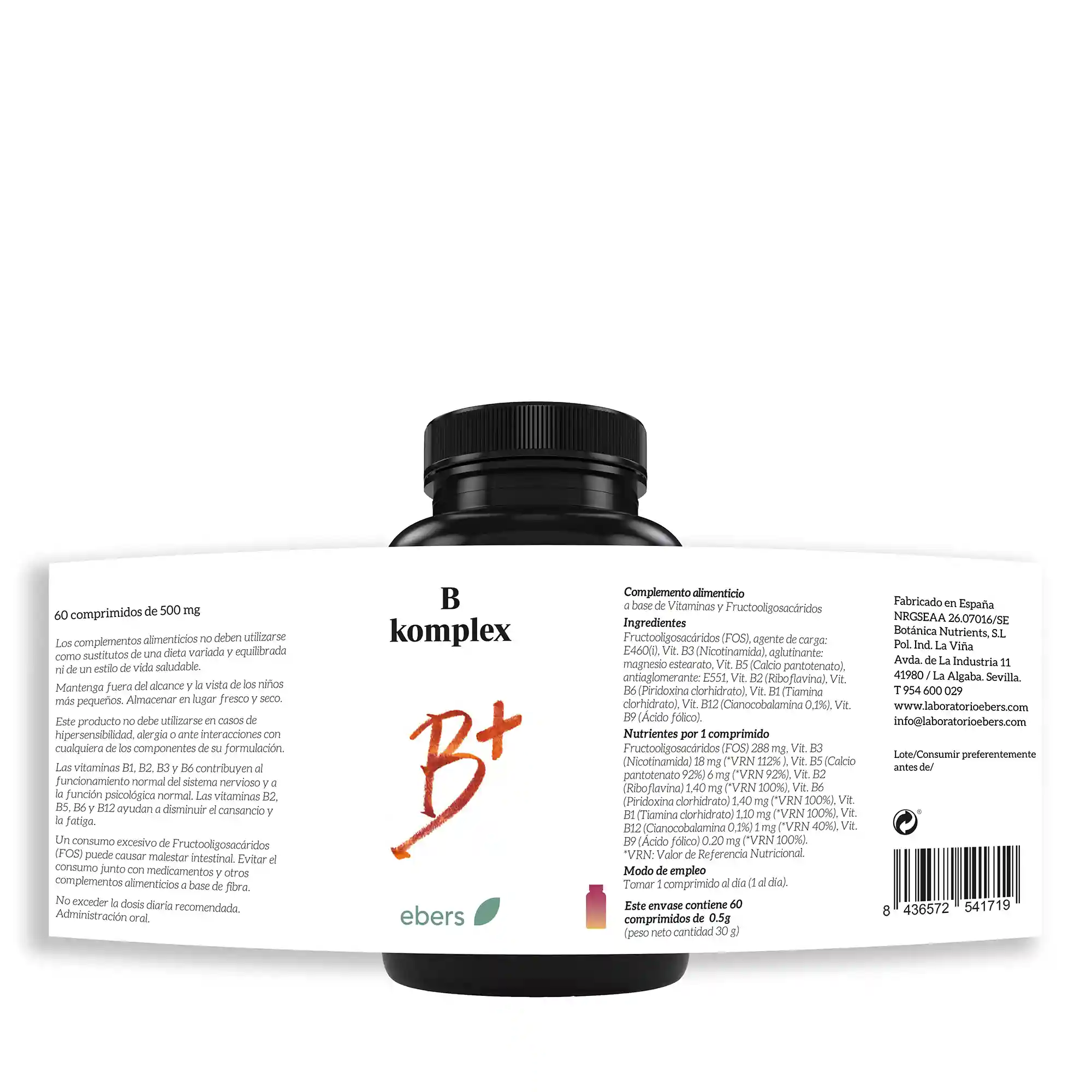Complemento alimenticio de vitaminas grupo B