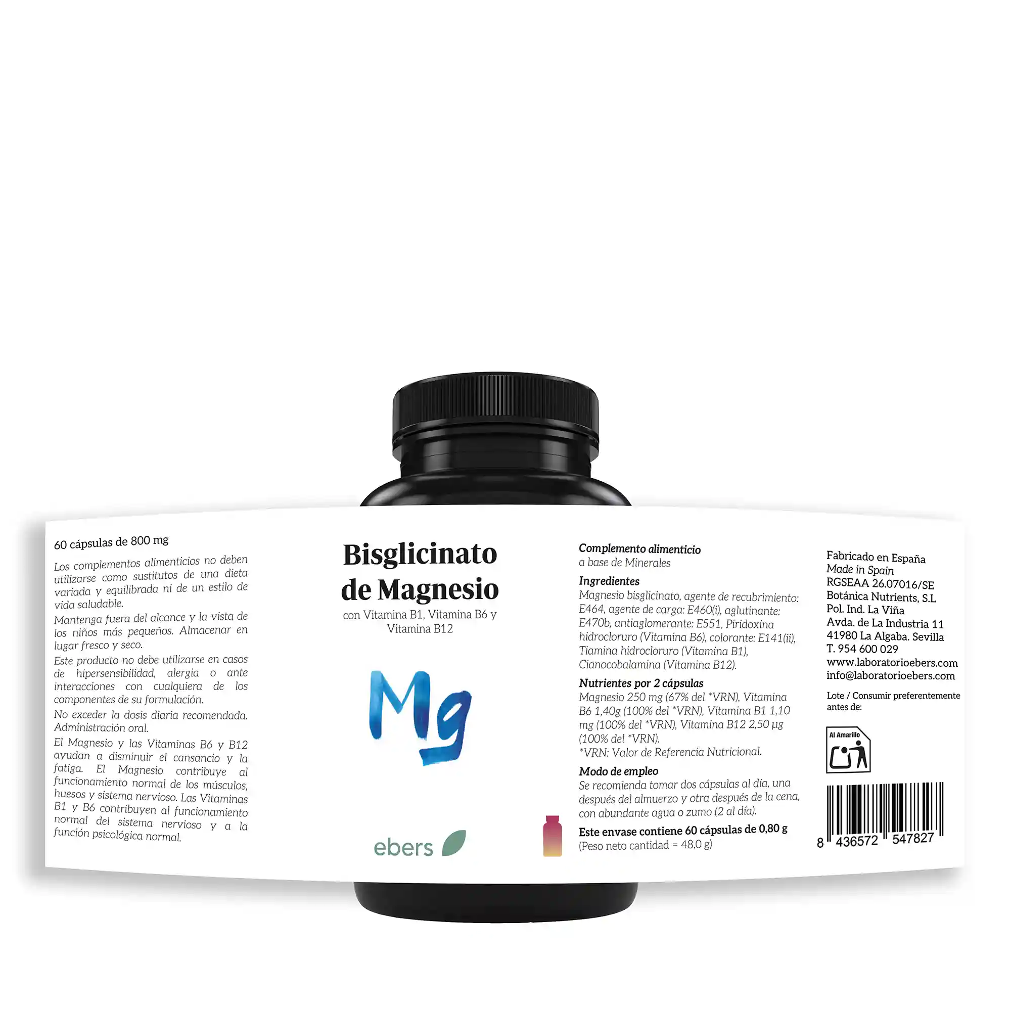 Complemento alimenticio a base de bisglicinato de magnesio